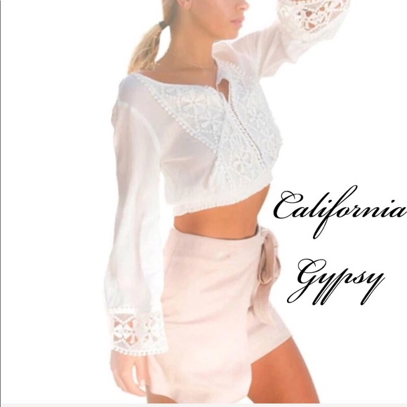 Boho Chic Crochet Bell Sleeve Top LAST ONE - Picture 5 of 7